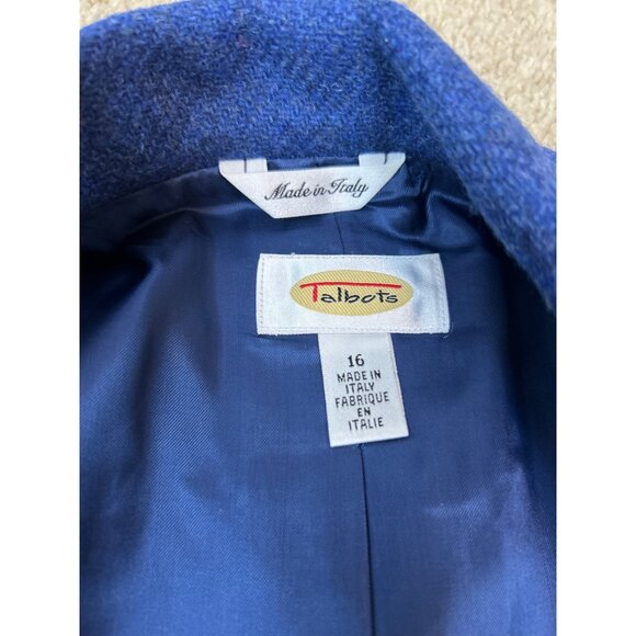 Talbots Women's Size 16 Blazer Jacket 100% Wool Blue Professional Career - Picture 6 of 14